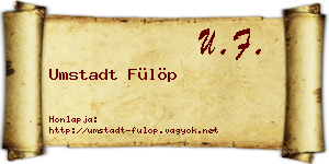 Umstadt Fülöp névjegykártya